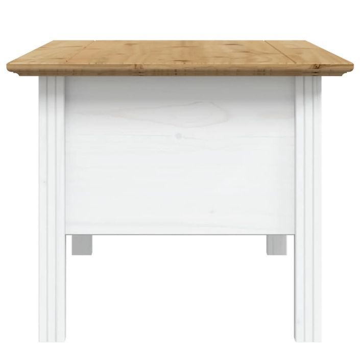 Table basse BODO blanc et marron 100x55x45cm bois de pin massif - Photo n°5