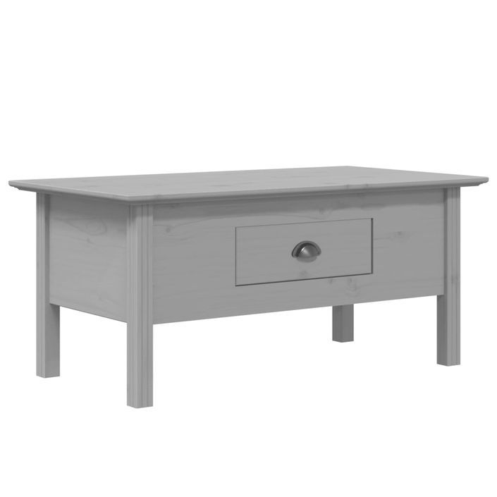 Table basse BODO gris 100x55x45 cm bois de pin massif - Photo n°1