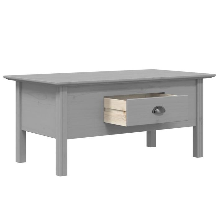 Table basse BODO gris 100x55x45 cm bois de pin massif - Photo n°4