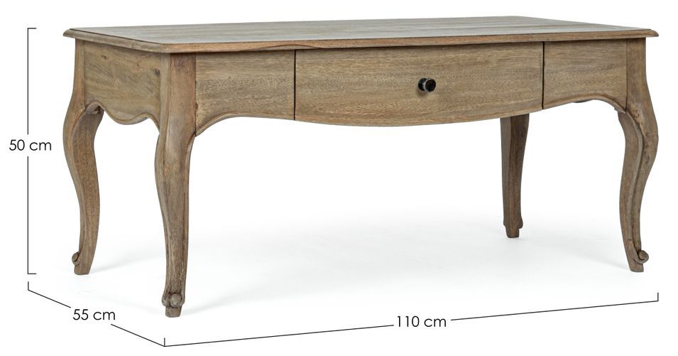 Table basse bois de manguier massif finition naturelle Domika 110 cm - Photo n°3