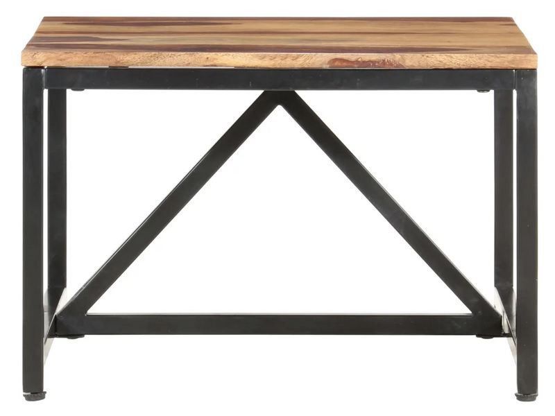 Table basse bois massif clair et pieds métal noir Antem 60 cm - Photo n°2