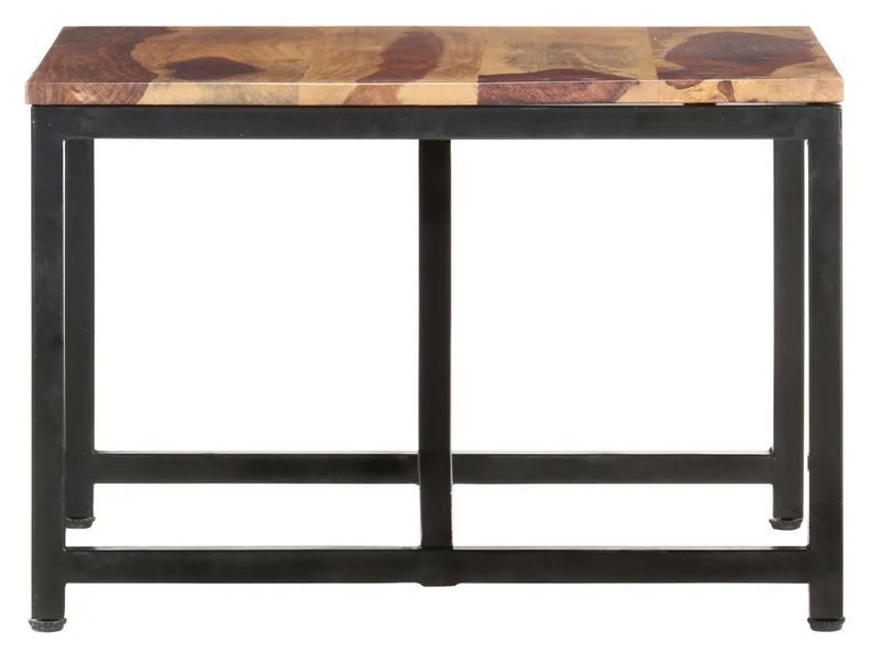 Table basse bois massif clair et pieds métal noir Antem 60 cm - Photo n°3