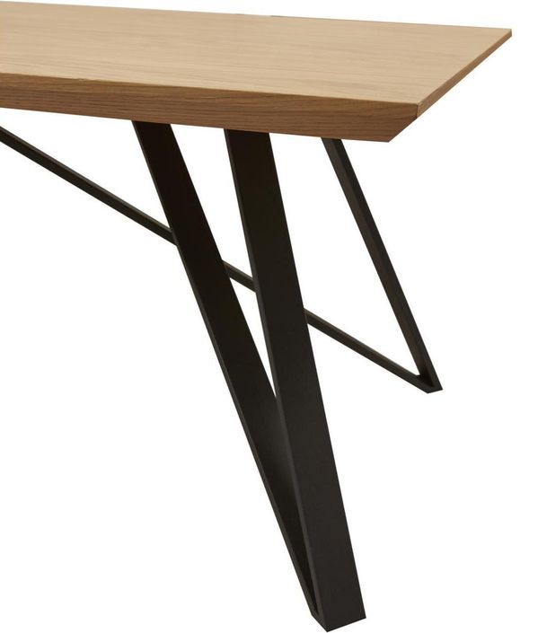 Table basse bois massif clair et pieds métal noir Moritz 120 cm - Photo n°4