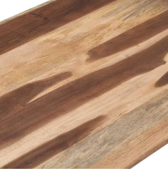 Table basse bois massif foncé et pieds métal noir Tesun 120 cm - Photo n°5
