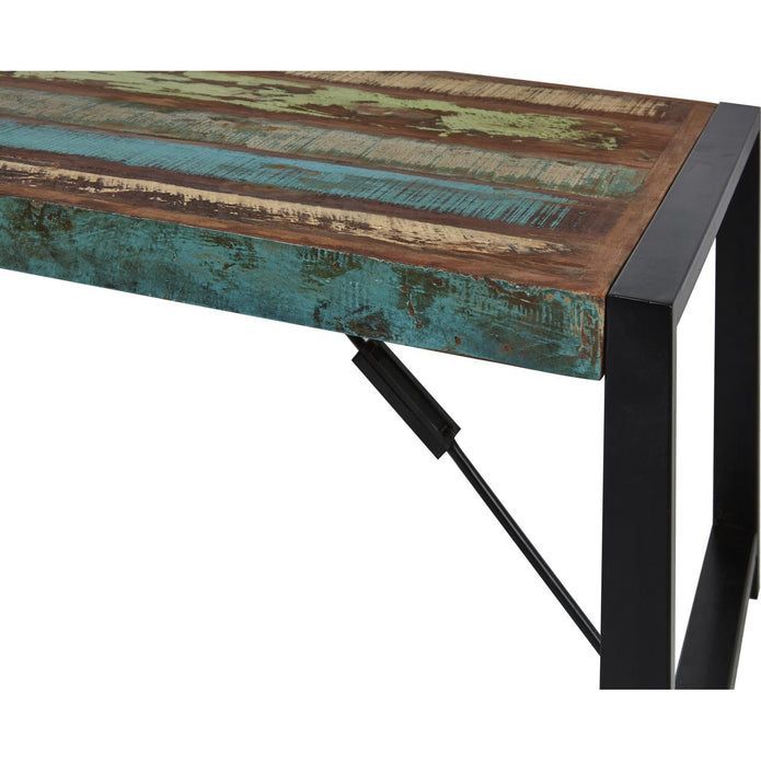 Table basse bois massif recyclé multicolore Limba 120 cm - Photo n°3