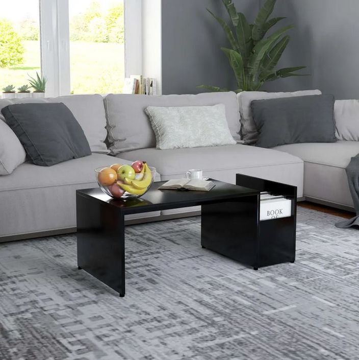 Table basse bois noir Tessia 90 cm - Photo n°3