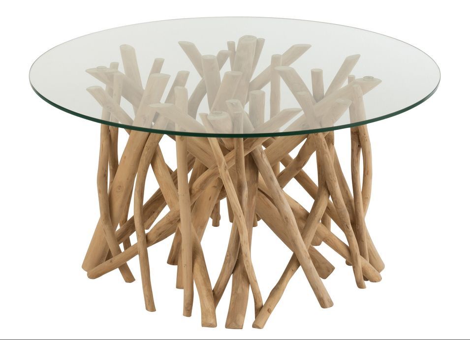 Table basse branches teck naturel Charles D 63 cm - Photo n°1