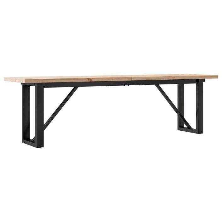 Table basse cadre en O 160x40x45,5 cm bois de pin massif fonte - Photo n°2