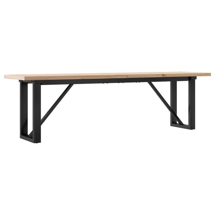 Table basse cadre en O 160x40x45,5 cm bois de pin massif fonte - Photo n°6