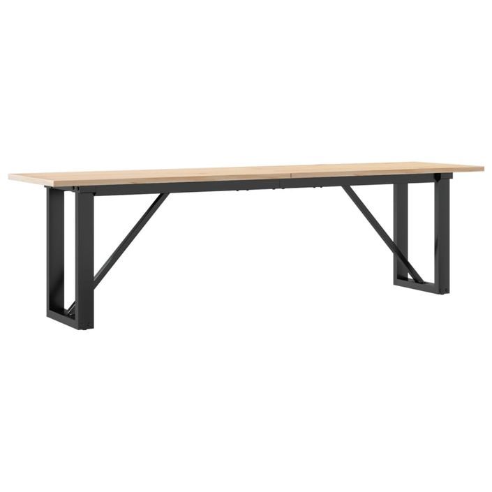 Table basse cadre en O 160x40x45 cm bois de pin massif et fonte - Photo n°6