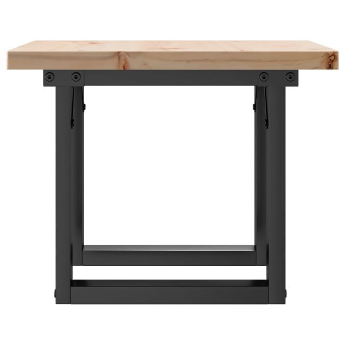 Table basse cadre en O 40x40x35,5cm bois de pin massif et fonte - Photo n°5