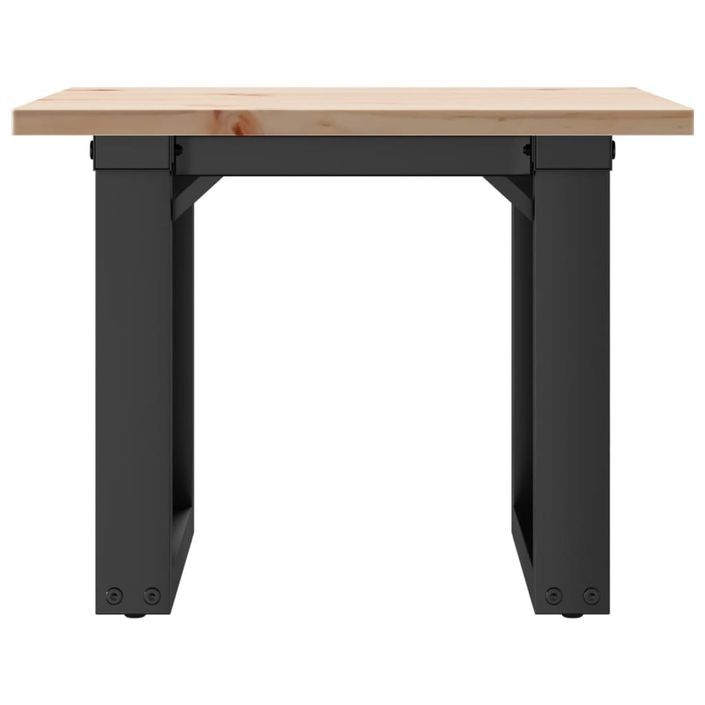 Table basse cadre en O 40x40x35 cm bois de pin massif et fonte - Photo n°4