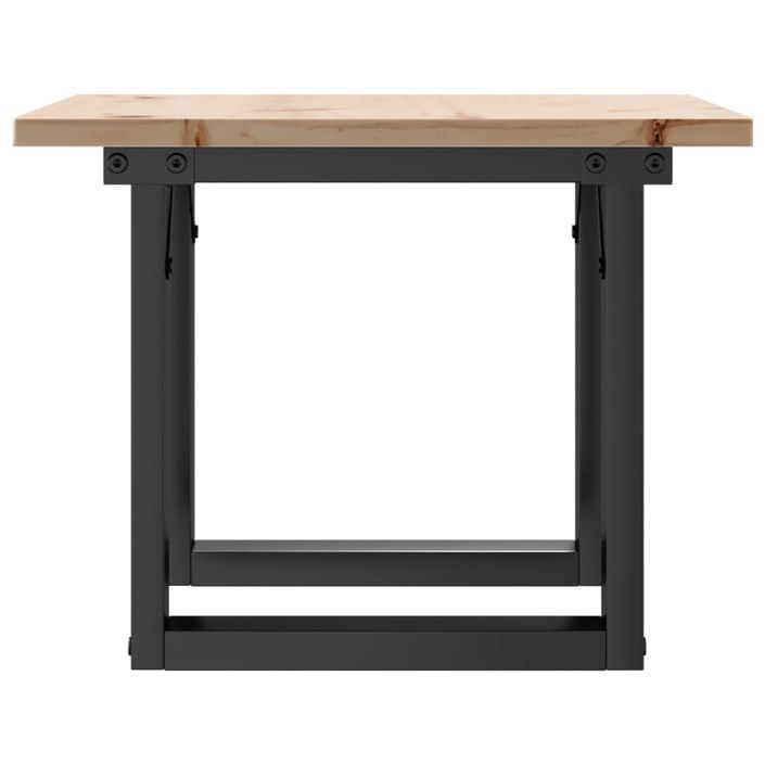 Table basse cadre en O 40x40x35 cm bois de pin massif et fonte - Photo n°5