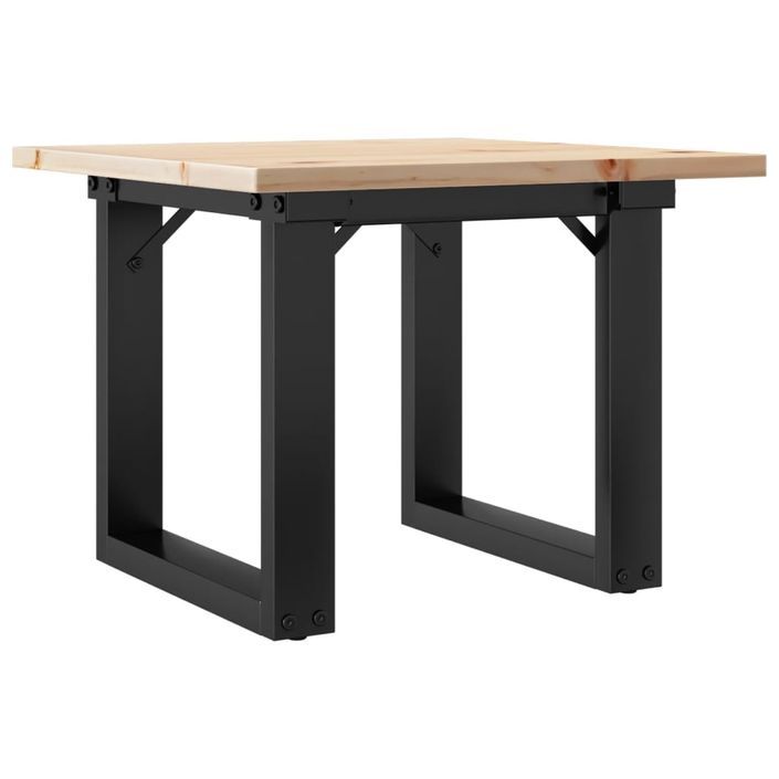 Table basse cadre en O 40x40x35 cm bois de pin massif et fonte - Photo n°6