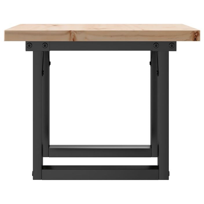 Table basse cadre en O 50x50x35,5cm bois de pin massif et fonte - Photo n°5