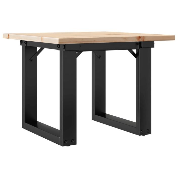 Table basse cadre en O 50x50x35 cm bois de pin massif et fonte - Photo n°6