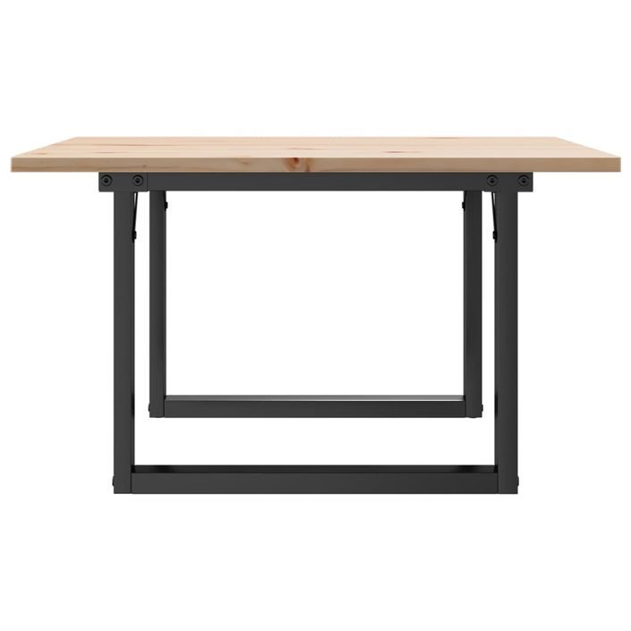 Table basse cadre en O 70x70x40 cm bois de pin massif et fonte - Photo n°5