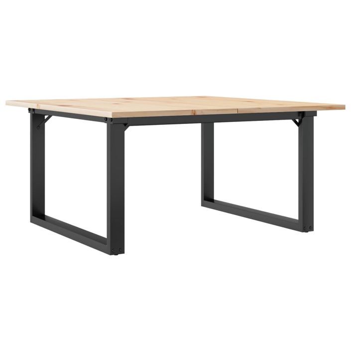 Table basse cadre en O 90x90x45 cm bois de pin massif et fonte - Photo n°2