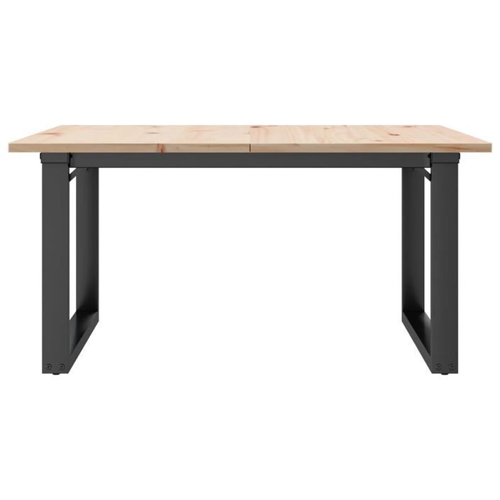 Table basse cadre en O 90x90x45 cm bois de pin massif et fonte - Photo n°4