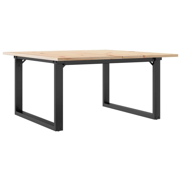 Table basse cadre en O 90x90x45 cm bois de pin massif et fonte - Photo n°6