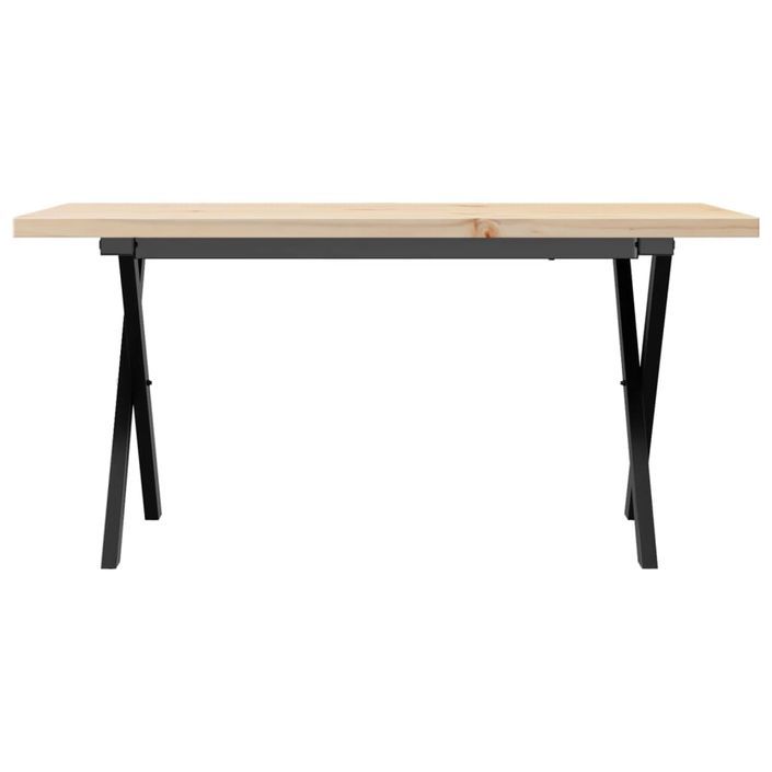 Table basse cadre en X 100x50x45,5 cm bois de pin massif fonte - Photo n°4