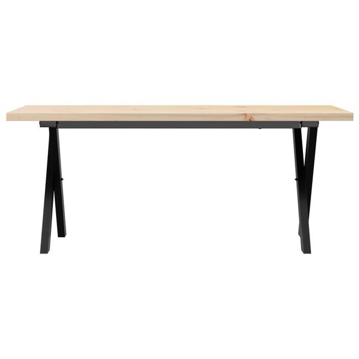 Table basse cadre en X 110x40x45,5 cm bois de pin massif fonte - Photo n°4