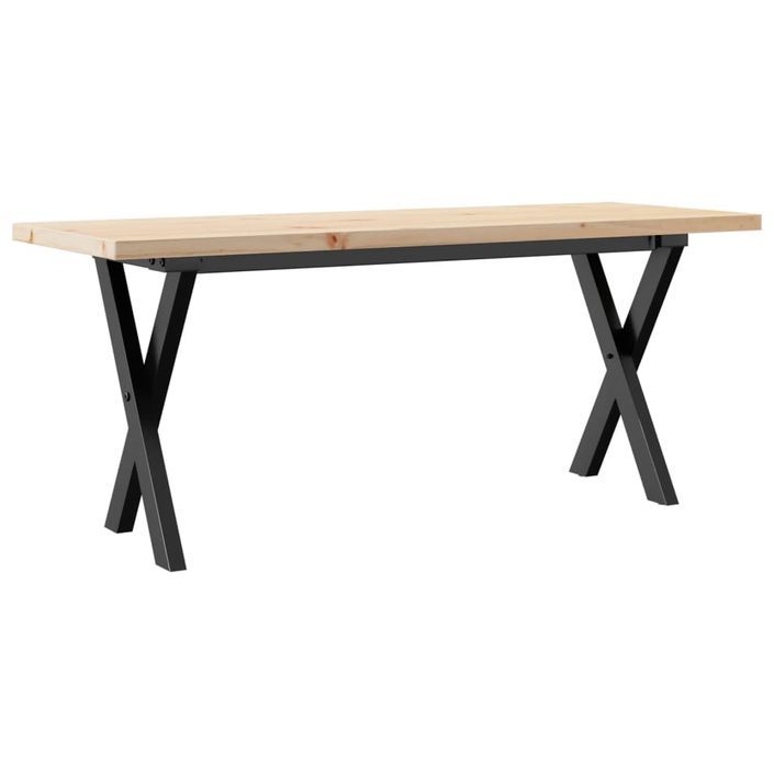 Table basse cadre en X 110x40x45,5 cm bois de pin massif fonte - Photo n°6