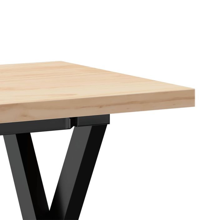 Table basse cadre en X 110x40x45,5 cm bois de pin massif fonte - Photo n°7