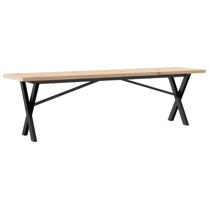 Table basse cadre en X 160x40x45,5 cm bois de pin massif fonte - Photo n°6