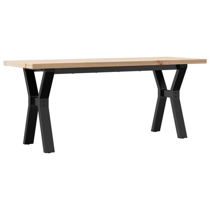 Table basse cadre en Y 110x40x45,5 cm bois de pin massif fonte - Photo n°2