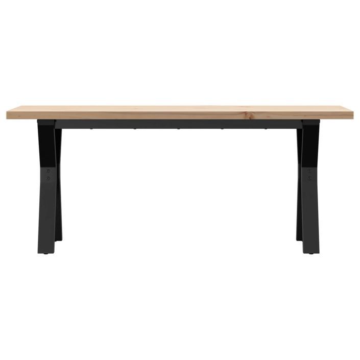 Table basse cadre en Y 110x40x45,5 cm bois de pin massif fonte - Photo n°4