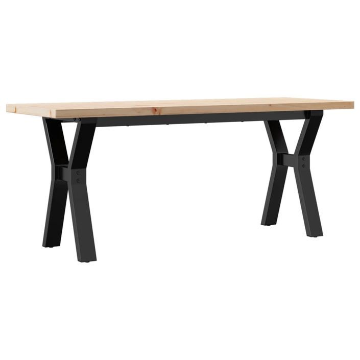 Table basse cadre en Y 110x40x45,5 cm bois de pin massif fonte - Photo n°6