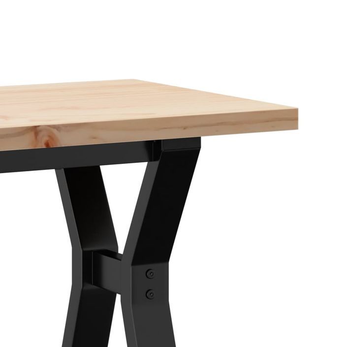 Table basse cadre en Y 110x40x45,5 cm bois de pin massif fonte - Photo n°7