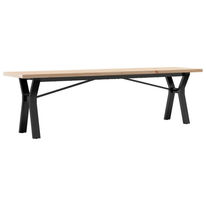 Table basse cadre en Y 160x40x45,5 cm bois de pin massif fonte - Photo n°6