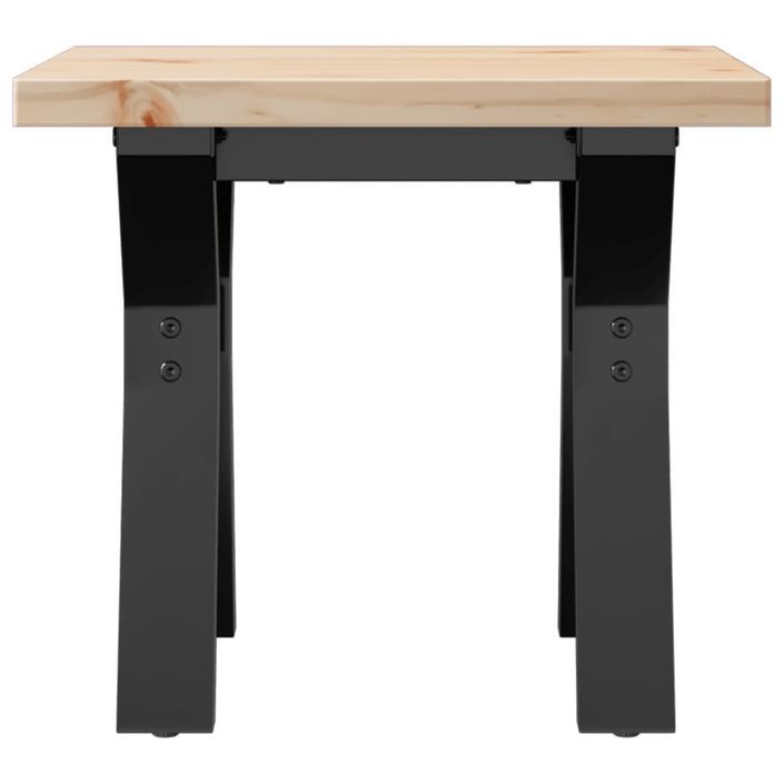 Table basse cadre en Y 40x40x35,5cm bois de pin massif et fonte - Photo n°4