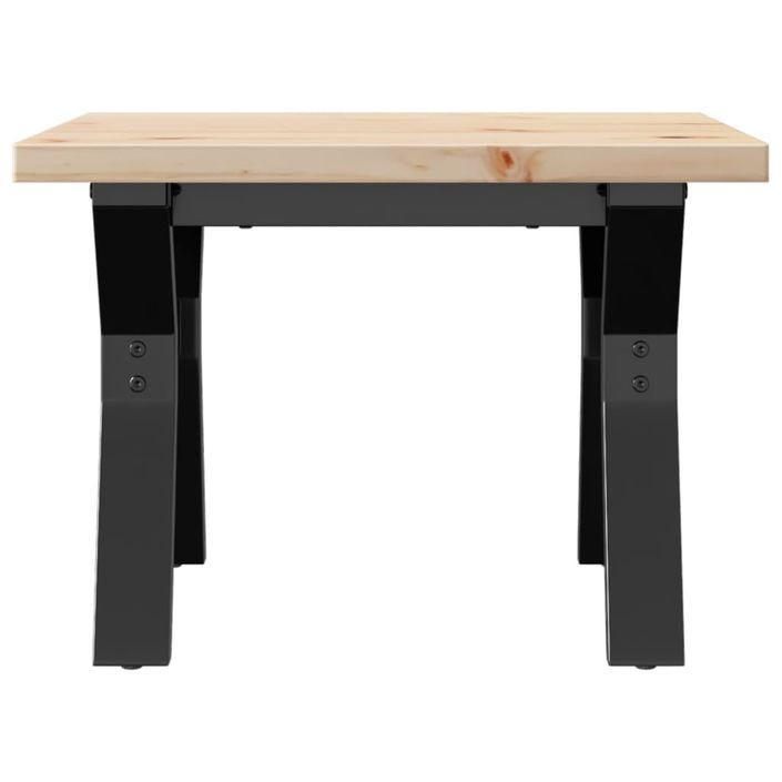 Table basse cadre en Y 50x50x35,5cm bois de pin massif et fonte - Photo n°4