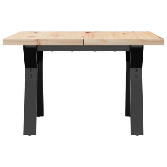 Table basse cadre en Y 60x60x40,5cm bois de pin massif et fonte - Photo n°4