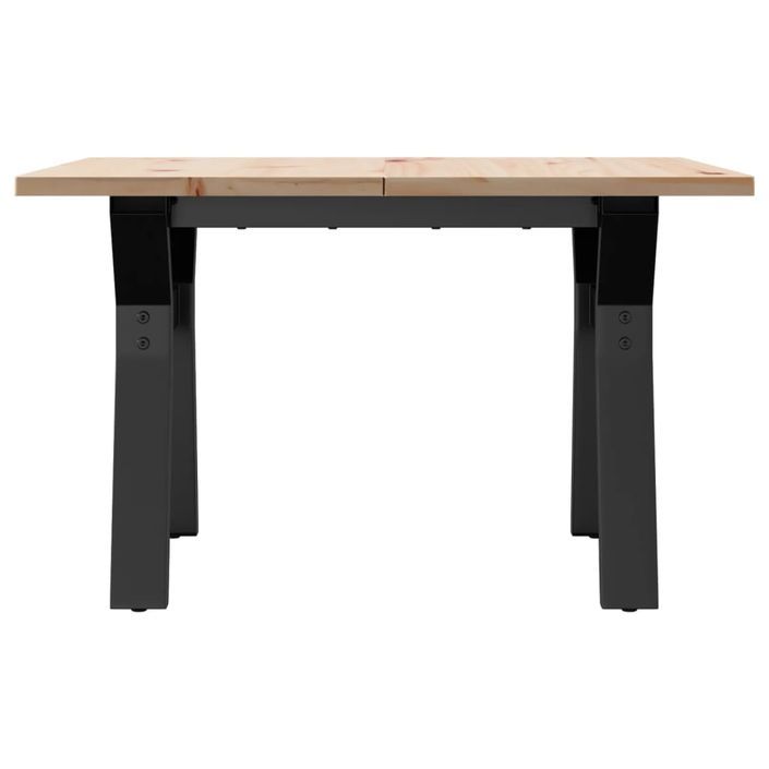 Table basse cadre en Y 60x60x40 cm bois de pin massif et fonte - Photo n°4