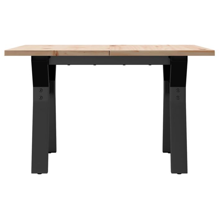 Table basse cadre en Y 70x70x40 cm bois de pin massif et fonte - Photo n°4