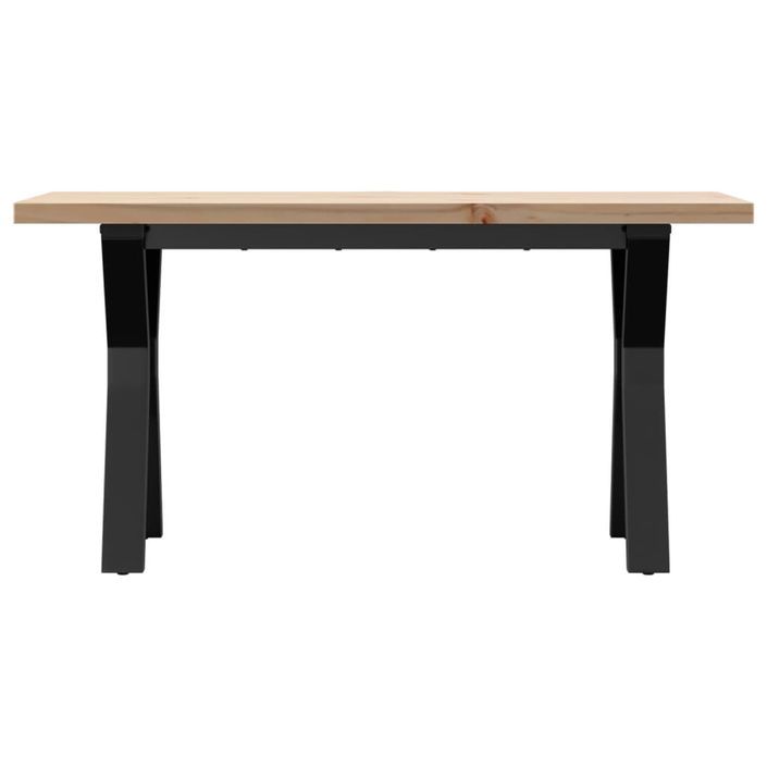 Table basse cadre en Y 90x40x45,5cm bois de pin massif et fonte - Photo n°4