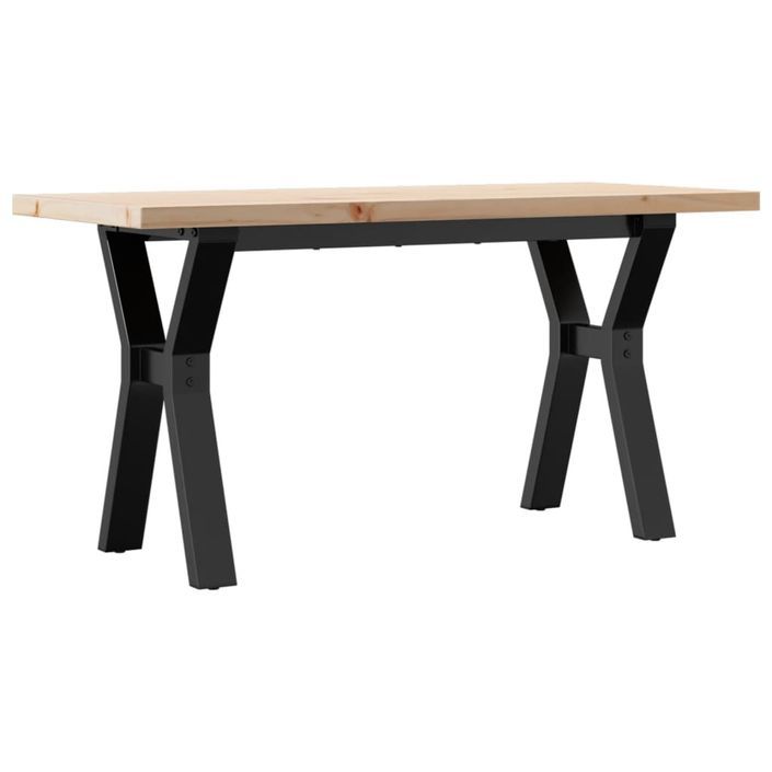 Table basse cadre en Y 90x40x45,5cm bois de pin massif et fonte - Photo n°6