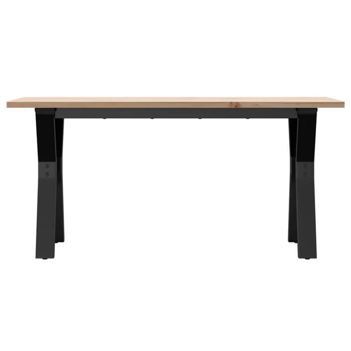 Table basse cadre en Y 90x40x45 cm bois de pin massif et fonte - Photo n°4