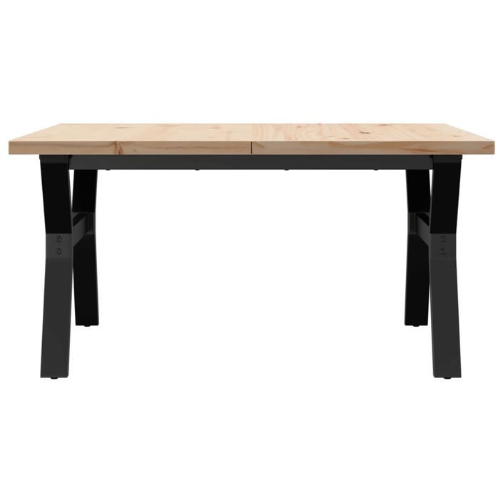 Table basse cadre en Y 90x90x45,5cm bois de pin massif et fonte - Photo n°4