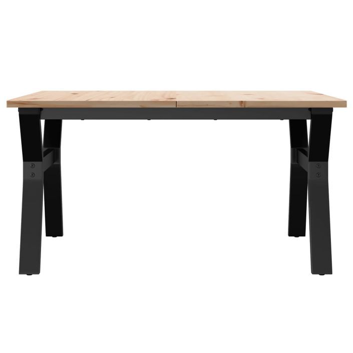 Table basse cadre en Y 90x90x45 cm bois de pin massif et fonte - Photo n°4