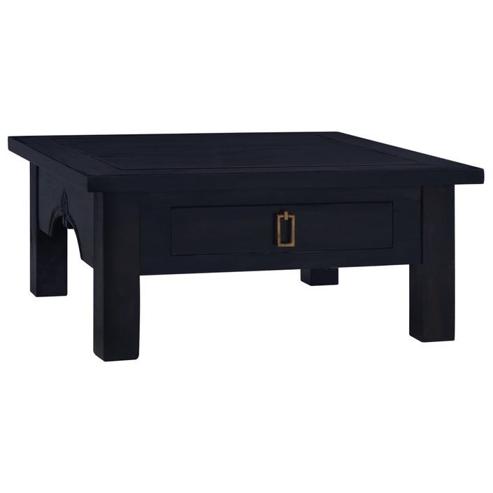 Table basse Café noir clair 68x68x30 cm Bois d'acajou massif - Photo n°1