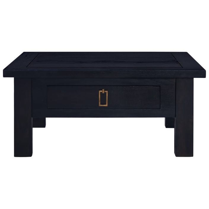 Table basse Café noir clair 68x68x30 cm Bois d'acajou massif - Photo n°3