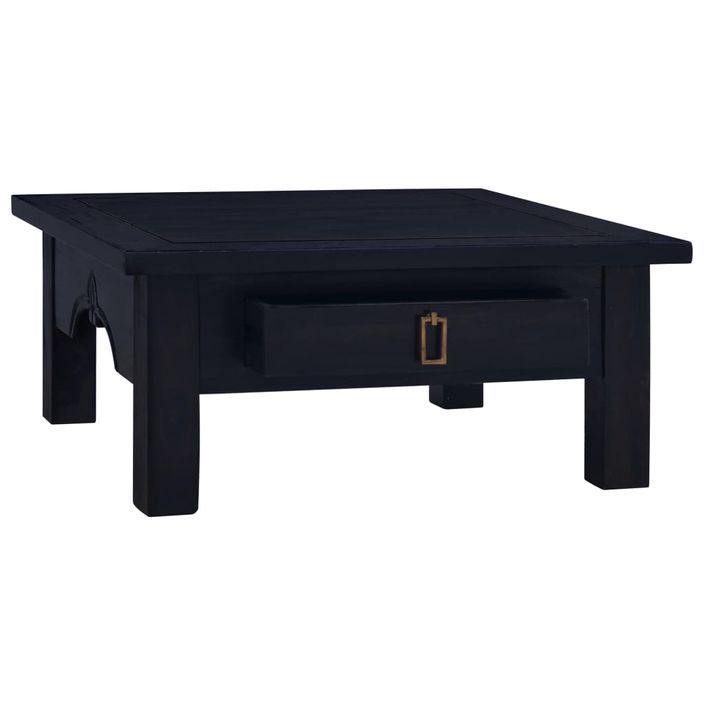 Table basse Café noir clair 68x68x30 cm Bois d'acajou massif - Photo n°4