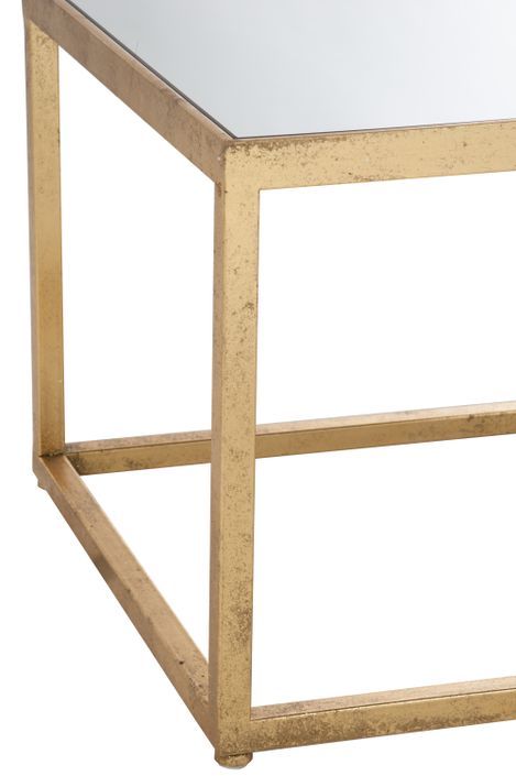 Table basse carré verre et pieds métal doré Ara L 47 cm - Photo n°6