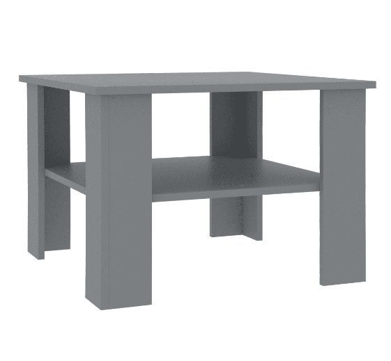 Table basse carrée 1 étagère bois gris Modra - Photo n°3