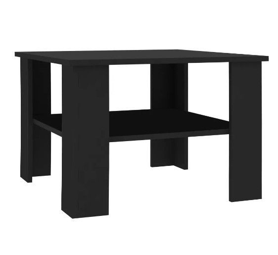 Table basse carrée 1 étagère bois noir Modra - Photo n°3